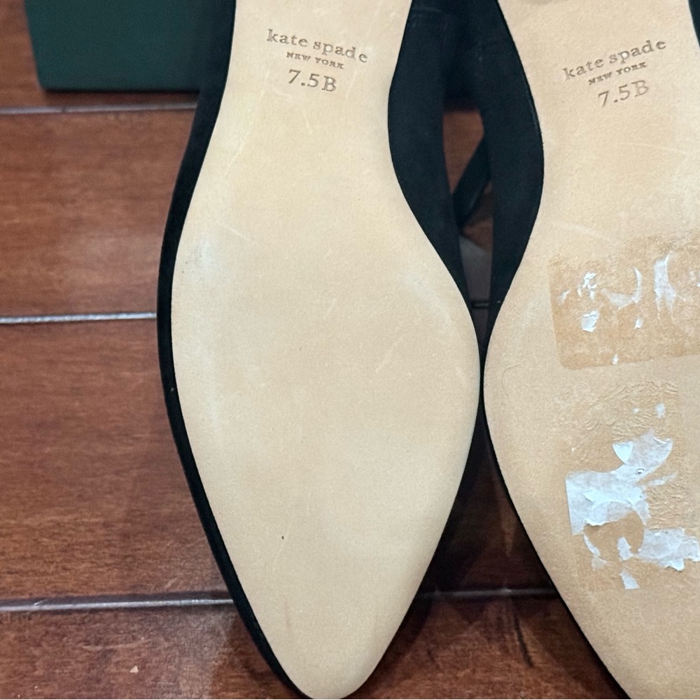 New Kate Spade Women's Black Leather Sydney Dress Booties Size 7.5B Narrow - Picture 16 of 16